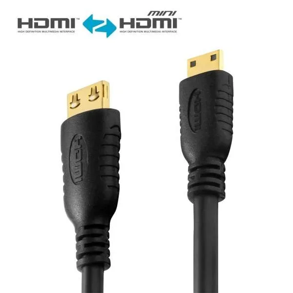 Zertifiziertes 4K Premium High-Speed Mini-HDMI-/HDMI-Kabel |​​ schwarz, 2.00m​​​​​
