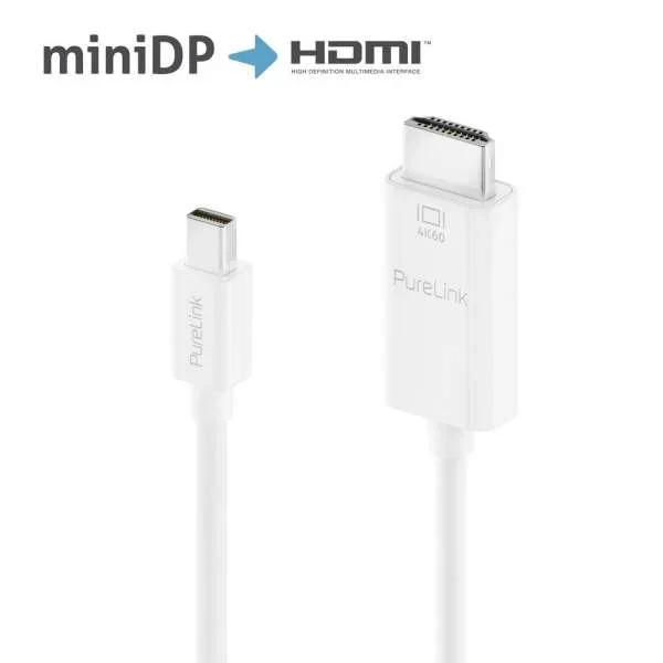 Premium Active 4K Mini-DisplayPort-/HDMI-Kabel – 1.00m, weiß