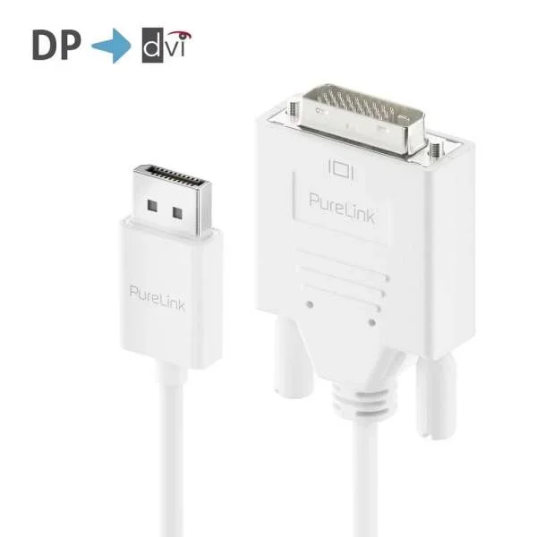 Premium Aktives 2K DisplayPort / DVI Kabel - 1.50m, weiß