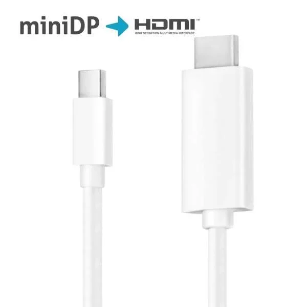 Premium 4K mini DisplayPort / HDMI Kabel - 1.50m, weiß