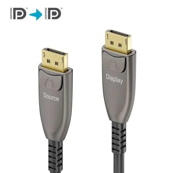8K DisplayPort 1.4 Active Optical Fiber Kabel - 40.0m, Anthrazit